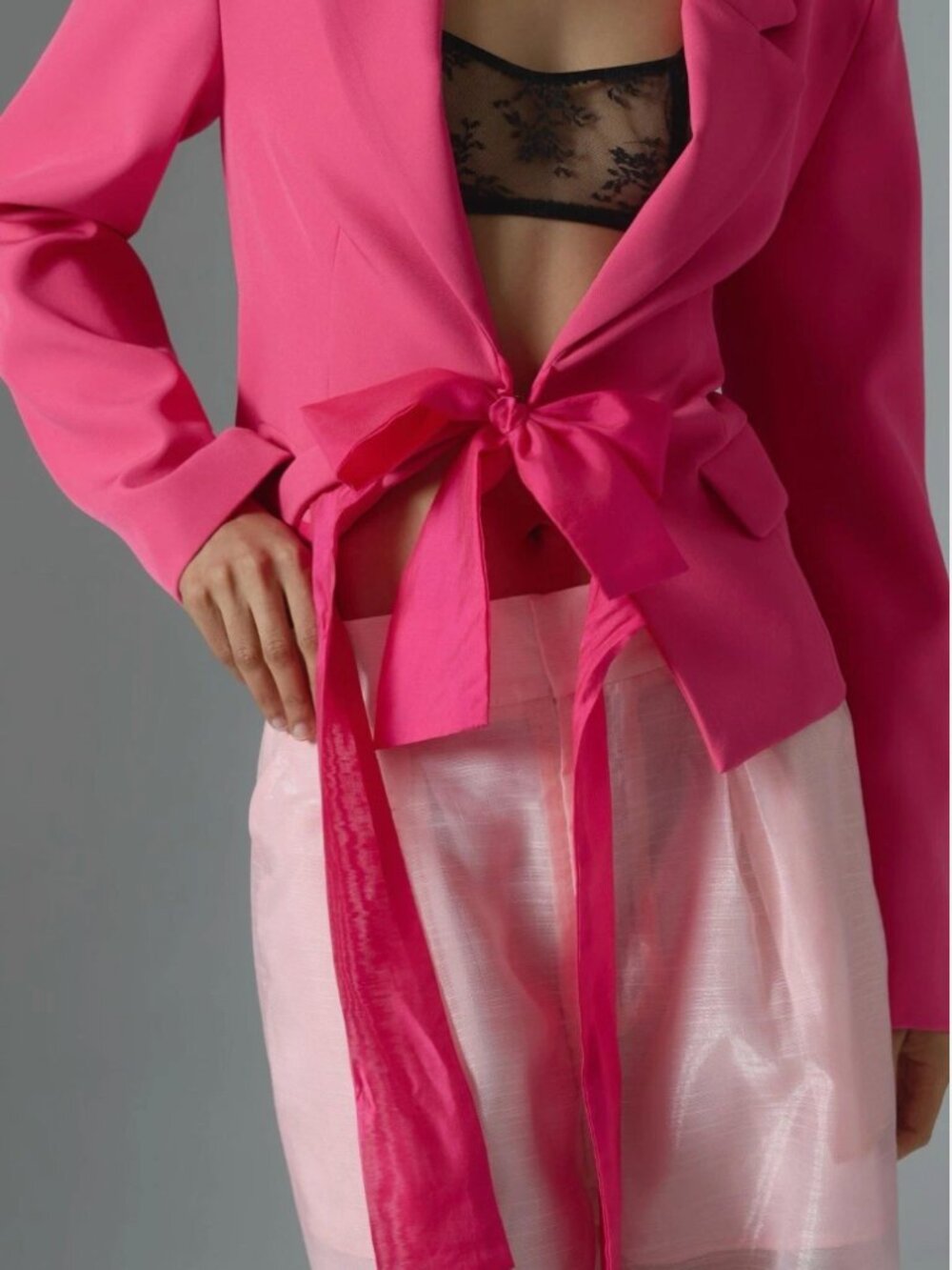 Anthropologie Maeve Pink Ribbon Blazer NWT Size Small - Picture 3 of 10